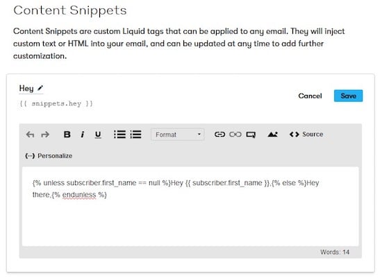 20 content snippets