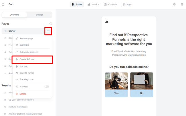 A/B testing in Perspective