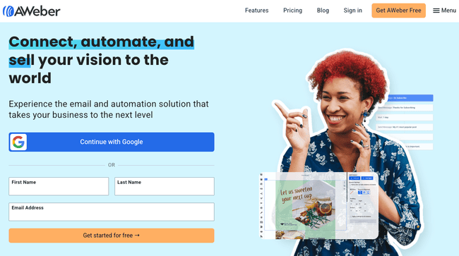 AWeber drag and drop newsletter email builder