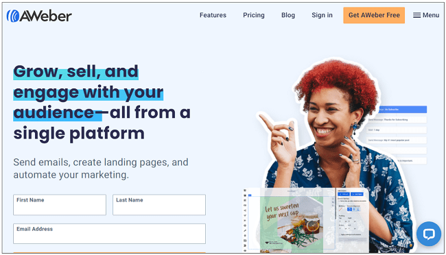 AWeber email newsletter app