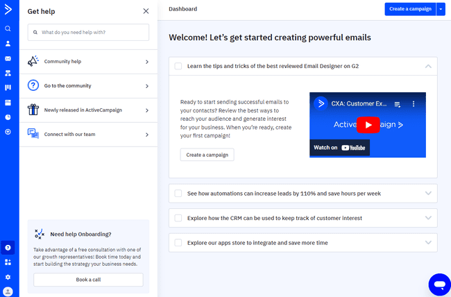ActiveCampaign email marketing herramientas onboarding