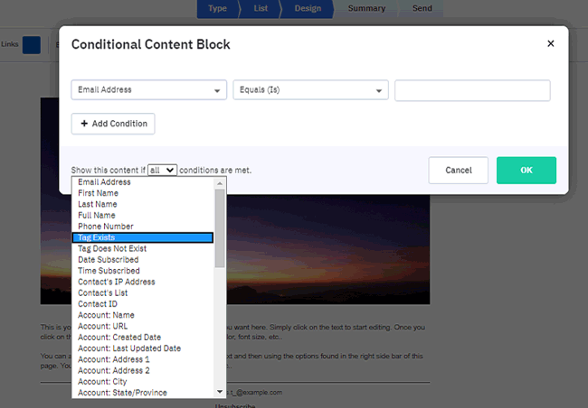 ActiveCampaign review conditional content