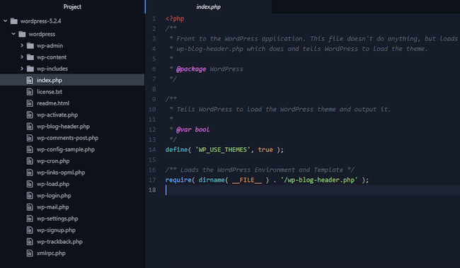 Atom html editor interface