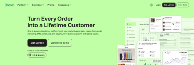 Brevo CRM with email marketing automation platform