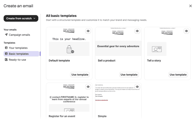 Brevo layout templates