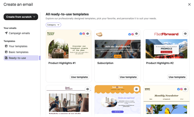 Brevo pre-designed templates