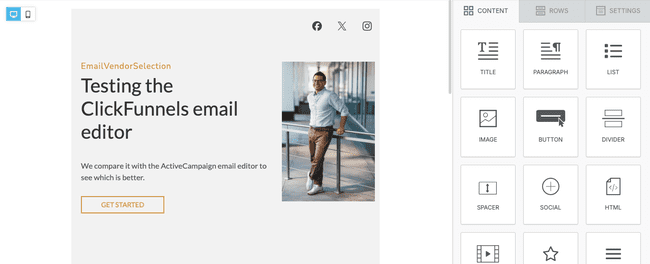 Creador de campañas de email marketing de ClickFunnels