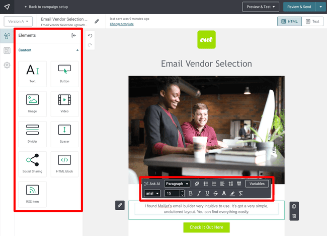 creador de correo electrónico de Mailjet