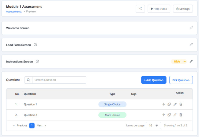 Creador de cuestionarios de FreshLearn