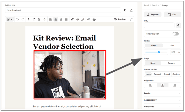 Creador de emails de Kit