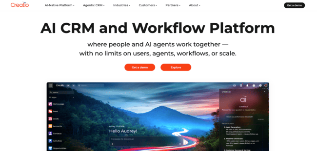 Creatio no-code CRM and workflow automation platform Salesforce alternative