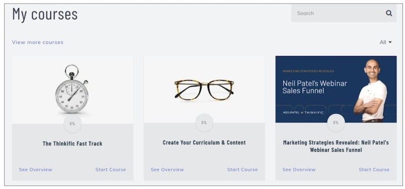 Cursos gratuitos a los que tienen acceso los suscriptores de Thinkific a través de Thinkific Training
