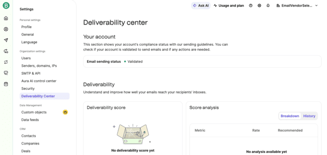 Deliverability in Brevo