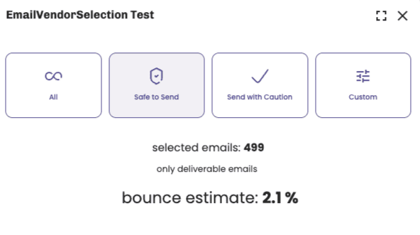 Descarga de la estimación de rebotes de la validación de email de Bouncer