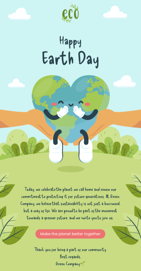 Earth Day email template Mailchimp