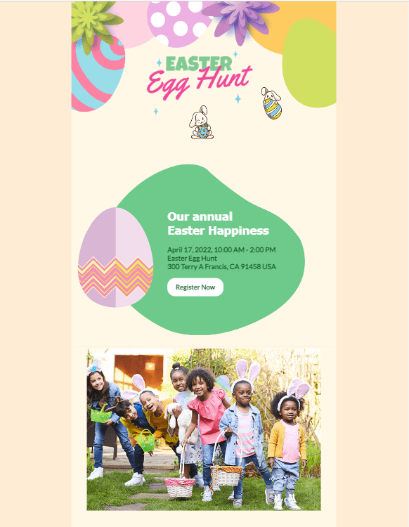 Easter event email message template