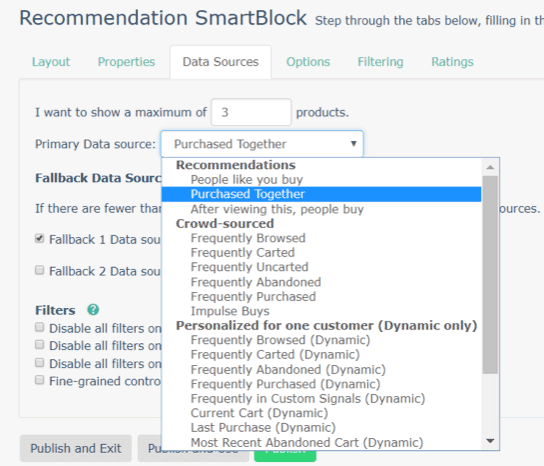 Ejemplo de automatización de correo electrónico de Recommendation Smart blocks