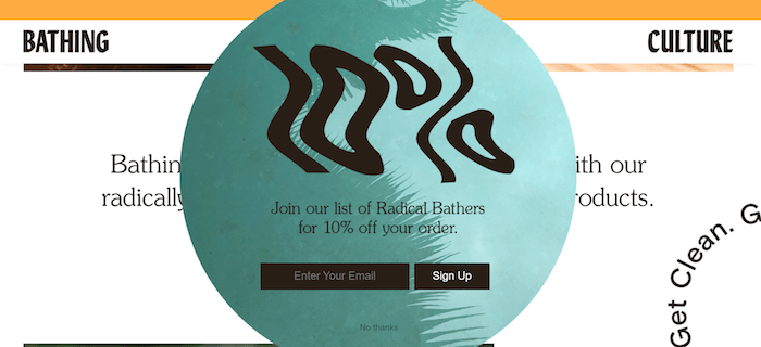 ejemplo de ventana emergente de generación de clientes potenciales