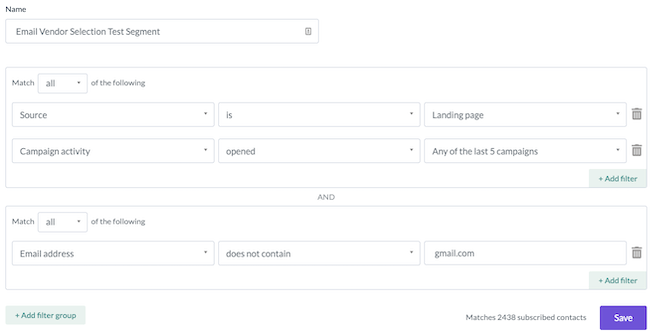 EmailOctopus : segmenter et filtrer les contacts.