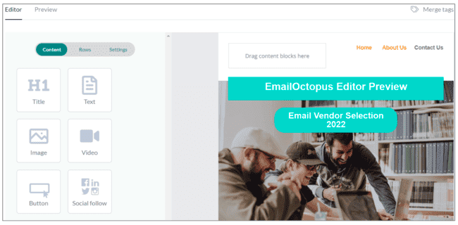 EmailOctopus editor de emails para emails de afiliados