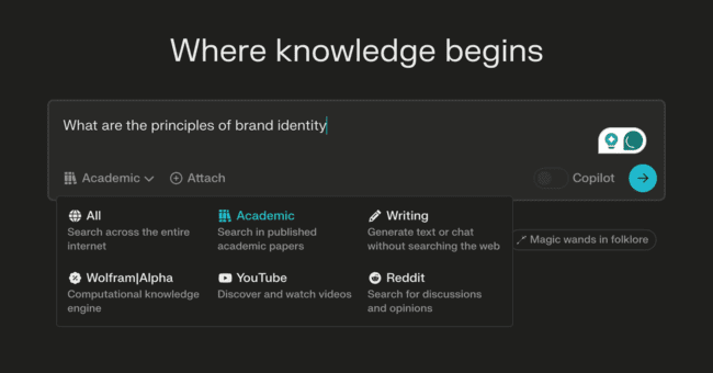 Escritor y chatbot de IA adaptable Perplexity