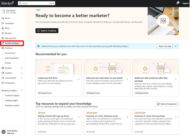 Estrategias de crecimiento de Klaviyo