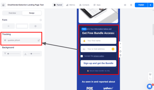 Event tracking in Perspective Funnels