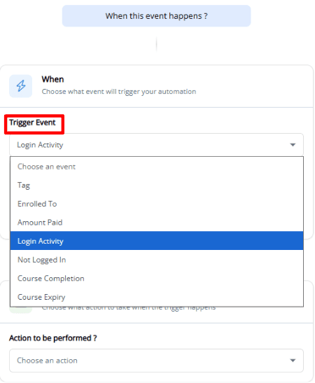 Eventos desencadenantes en la automatización de FreshLearn
