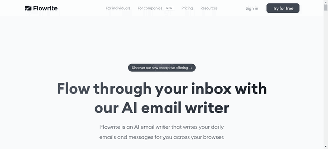 Flowrite Herramienta de redacción de correo electrónico con IA