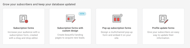 formularios de suscripción de Mailup