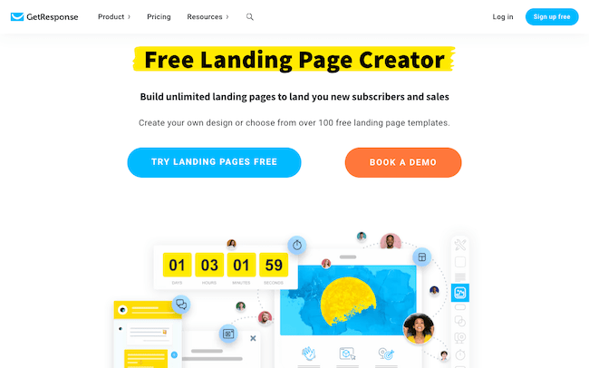 free responsive landing page builder GetResponse