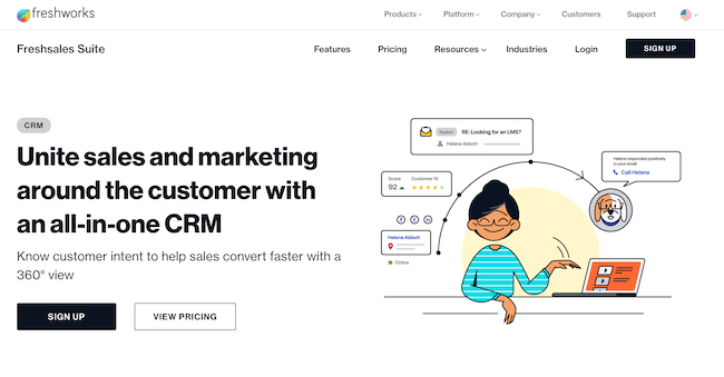 Freshsales email marketing CRM platform