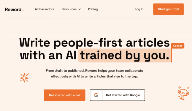 Generación de contenido on-brand de Reword