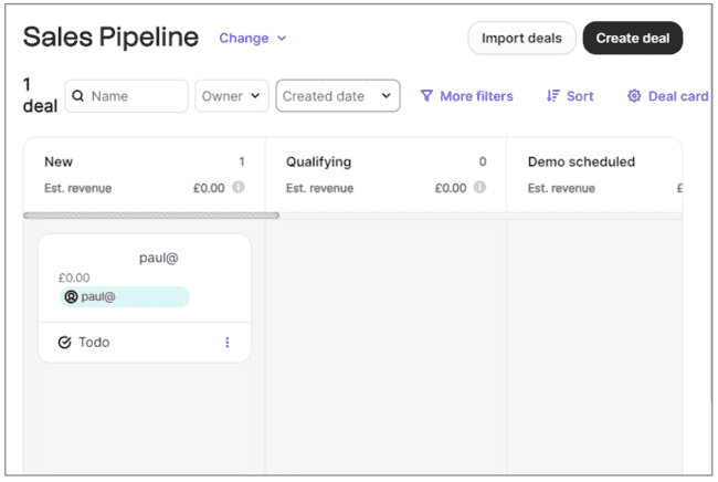 Gestión del pipeline de ventas en el CRM de Brevo