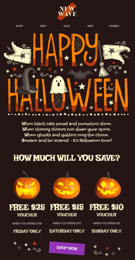 Halloween promotion sales email template