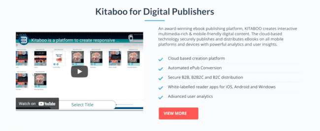 Herramienta de creación de ebooks Kitaboo editores