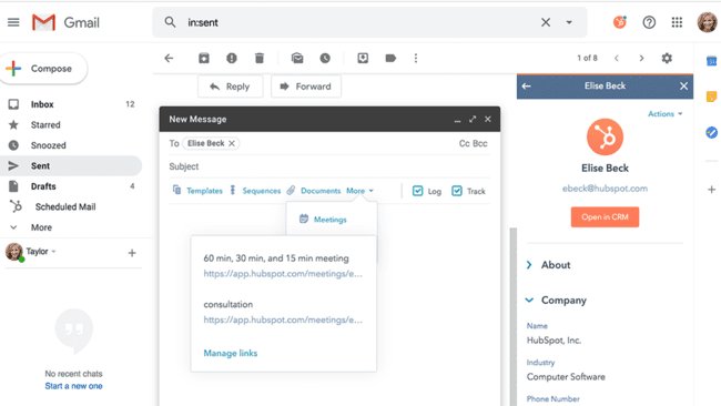 Hubspot Gmail CRM