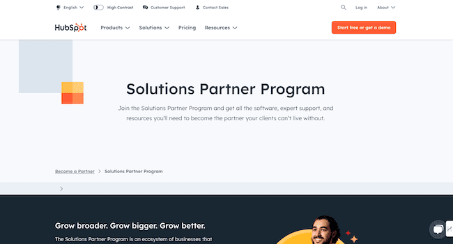 Hubspot solutions partner program