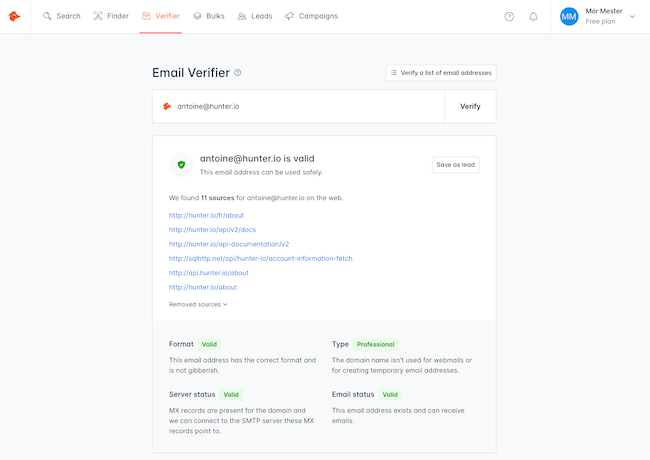 Hunter herramienta de verificación y validación de correos electrónicos