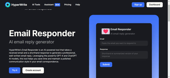 Hyperwrite AI tool for writing email responses