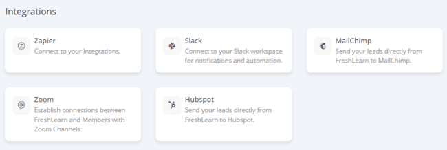 Integraciones de FreshLearn