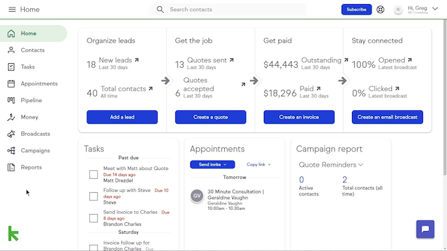 Keap CRM para ventas por email