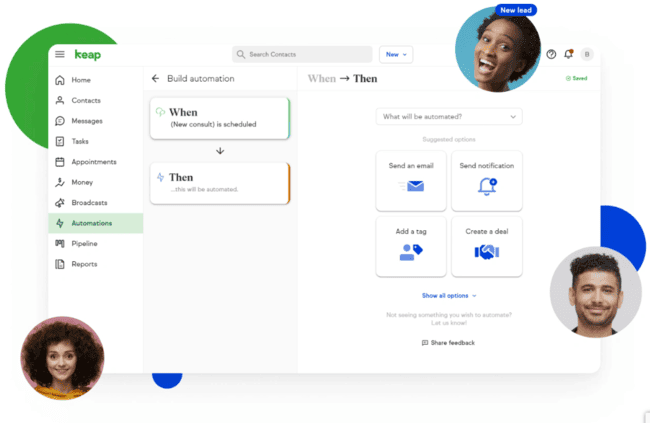 Keap workflow automation