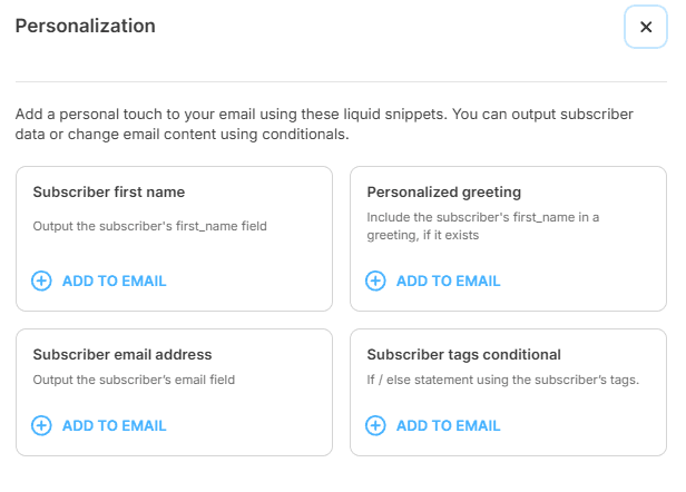 Kit email personalization