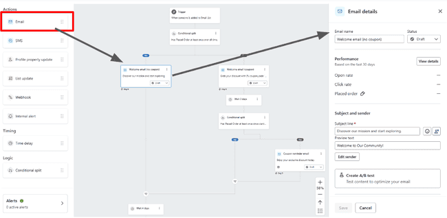 Klaviyo automation builder