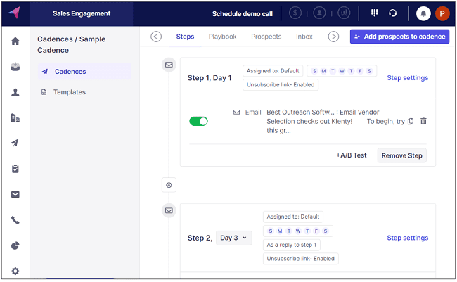 Klenty email sequence