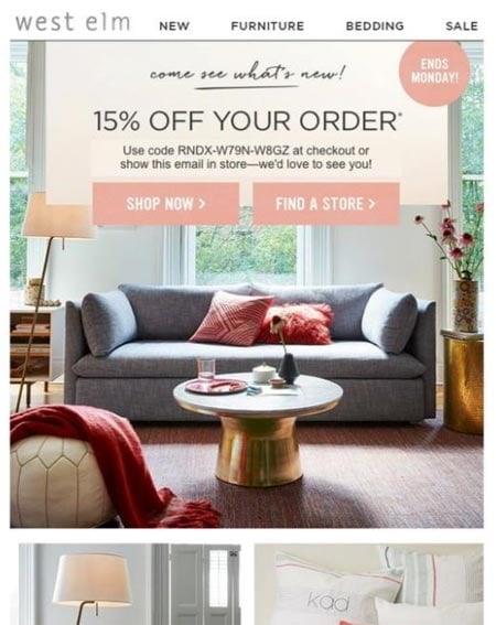 Lapsed customer email template unique coupon