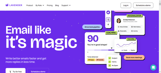 Lavender AI sales email writer