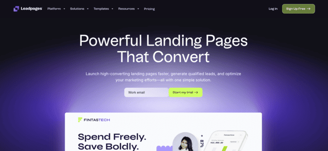 Leadpages sales funnel landing page builder editor review
