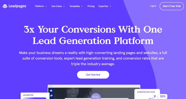 Leadpages páginas de funnel de generación de clientes potenciales